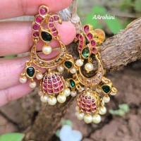 Antique Stone Jhumkas-02